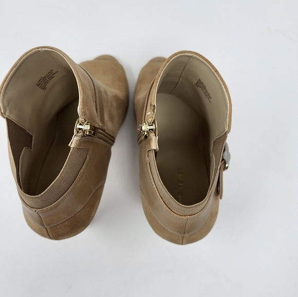 Marc Fisher QM Shimmee Leather Suede High Heel Open Toe Boots Booties Zip 9.5 M - Picture 7 of 11